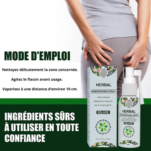 Spray Anti-Hémorroïde HERBAL- Soulagement Rapide des Douleurs et Démangeaisons